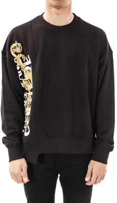 VERSACE JEANS COUTURE 黑色不對稱刺繡標誌運動衫 B7GVB7TI-30318-K42 Shop VERSACE JEANS COUTURE 黑色不對稱刺繡標誌運動衫 B7GVB7TI-30318-K42