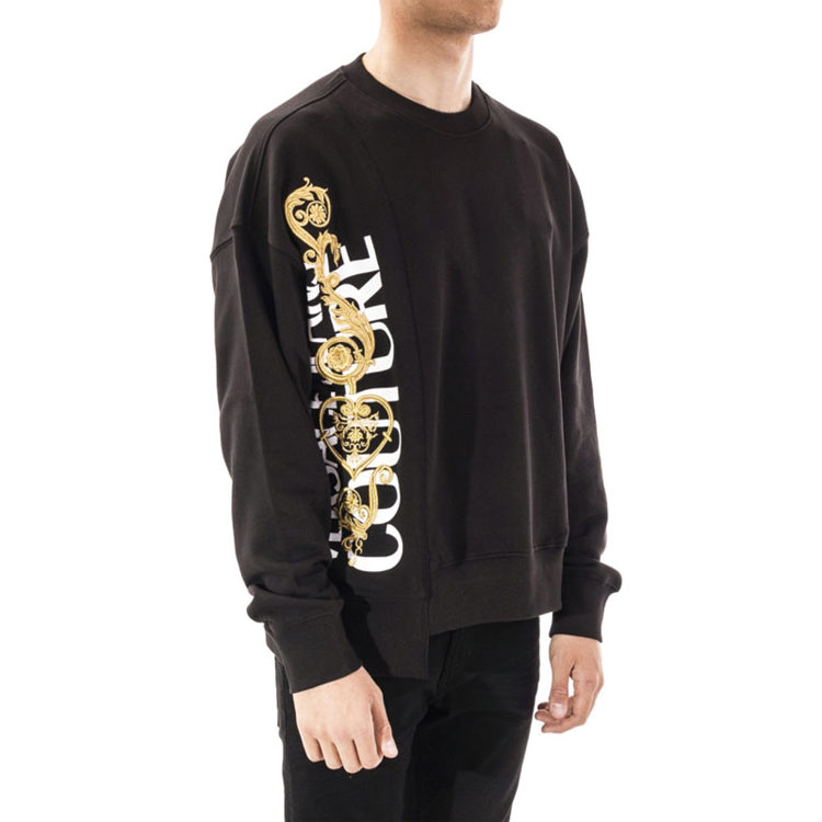 Purchase VERSACE JEANS COUTURE 黑色不對稱刺繡標誌運動衫 B7GVB7TI-30318-K42