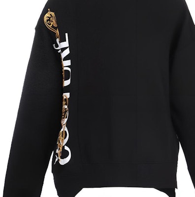 VERSACE JEANS COUTURE 黑色不對稱刺繡標誌運動衫 B7GVB7TI-30318-K42 Cheap VERSACE JEANS COUTURE 黑色不對稱刺繡標誌運動衫 B7GVB7TI-30318-K42