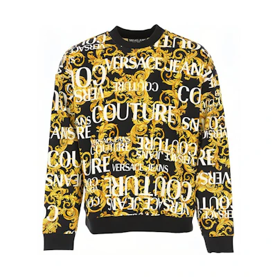 VERSACE JEANS COUTURE Black Baroque Print Long Sleeve Sweatshirt B7GUA7F5-SH600-899