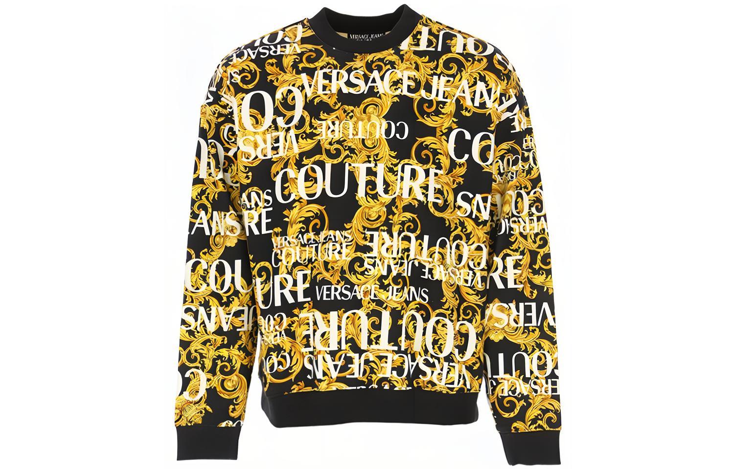 Order VERSACE JEANS COUTURE 黑色巴洛克印花長袖衛衣 B7GUA7F5-SH600-899