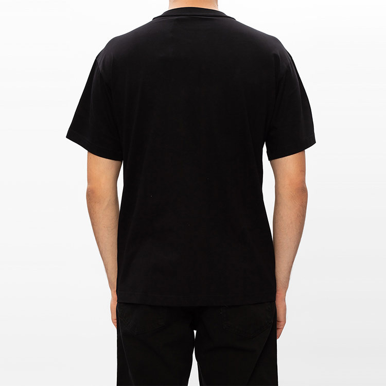 Details for VERSACE JEANS COUTURE Black Crewneck Letter Print Straight T-Shirt for Men B3GZA7KB-30327-899