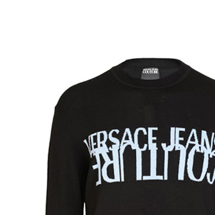 Purchase Jersey de Lana Negro con Letras en Punto Versace Jeans Couture. B5GZA81-50465-899