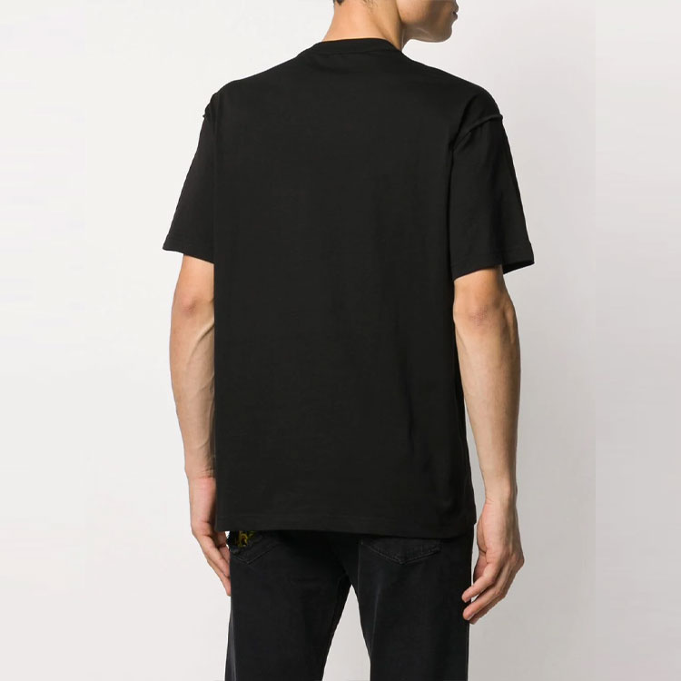 Details for VERSACE JEANS COUTURE Black Gold Foil Cotton T-Shirt B3GVA7TJ-30319-K42