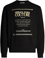 VERSACE JEANS COUTURE Black Gold Printed Long Sleeve Sweatshirt EB7GUA7FN-E36604-EY6A VERSACE JEANS COUTURE Black Gold Printed Long Sleeve Sweatshirt EB7GUA7FN-E36604-EY6A