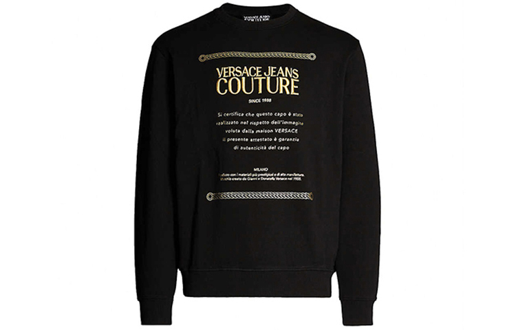 Order VERSACE JEANS COUTURE 黑金印花長袖衛衣 EB7GUA7FN-E36604-EY6A