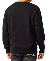 Shop VERSACE JEANS COUTURE 黑金印花長袖衛衣 EB7GUA7FN-E36604-EY6A