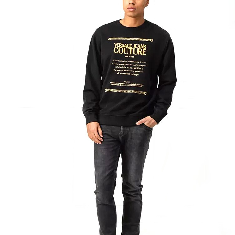 Purchase VERSACE JEANS COUTURE 黑金印花長袖衛衣 EB7GUA7FN-E36604-EY6A