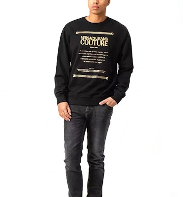 VERSACE JEANS COUTURE 黑金印花長袖衛衣 EB7GUA7FN-E36604-EY6A Purchase VERSACE JEANS COUTURE 黑金印花長袖衛衣 EB7GUA7FN-E36604-EY6A