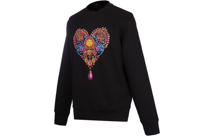 Order VERSACE JEANS COUTURE Sweatshirt Hitam Motif Hati. 71GAIP01-CF00P-899