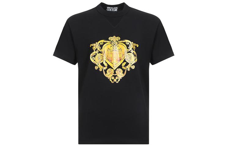 Order VERSACE JEANS COUTURE Black Heart Print T-Shirt B3GVB7EA-30311-K42