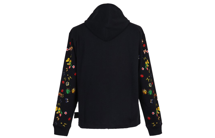 Shop 베르사체 진스 꾸뛰르 블랙 후디 보태니컬 프린트 디자인. B7GUA7FK-30218-899