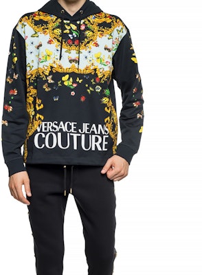 베르사체 진스 꾸뛰르 블랙 후디 보태니컬 프린트 디자인. B7GUA7FK-30218-899 Details for 베르사체 진스 꾸뛰르 블랙 후디 보태니컬 프린트 디자인. B7GUA7FK-30218-899