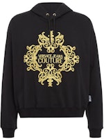 VERSACE JEANS COUTURE Black Hoodie with Logo Lace Embroidery. EB7GUA-711E3-6604 VERSACE JEANS COUTURE Black Hoodie with Logo Lace Embroidery. EB7GUA-711E3-6604