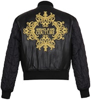 VERSACE JEANS COUTURE Black Jacket with Floral Logo on Back C1GUA9P3-04673-899 VERSACE JEANS COUTURE Black Jacket with Floral Logo on Back C1GUA9P3-04673-899