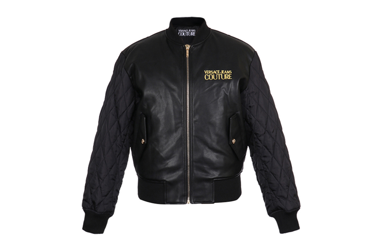 Lookbook VERSACE JEANS COUTURE 黑色外套 背面花卉標誌 C1GUA9P3-04673-899