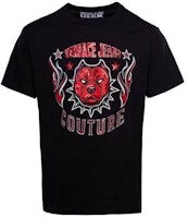 VERSACE JEANS COUTURE Black Logo Crewneck Slim Fit Short Sleeve T-Shirt 75GAHE04-CJ00E-899 VERSACE JEANS COUTURE Black Logo Crewneck Slim Fit Short Sleeve T-Shirt 75GAHE04-CJ00E-899