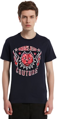 VERSACE JEANS COUTURE 黑色LOGO短袖修身圓領T恤 75GAHE04-CJ00E-899 Shop VERSACE JEANS COUTURE 黑色LOGO短袖修身圓領T恤 75GAHE04-CJ00E-899