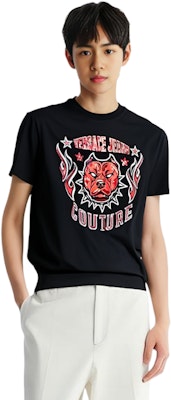 VERSACE JEANS COUTURE 黑色LOGO短袖修身圓領T恤 75GAHE04-CJ00E-899 Purchase VERSACE JEANS COUTURE 黑色LOGO短袖修身圓領T恤 75GAHE04-CJ00E-899