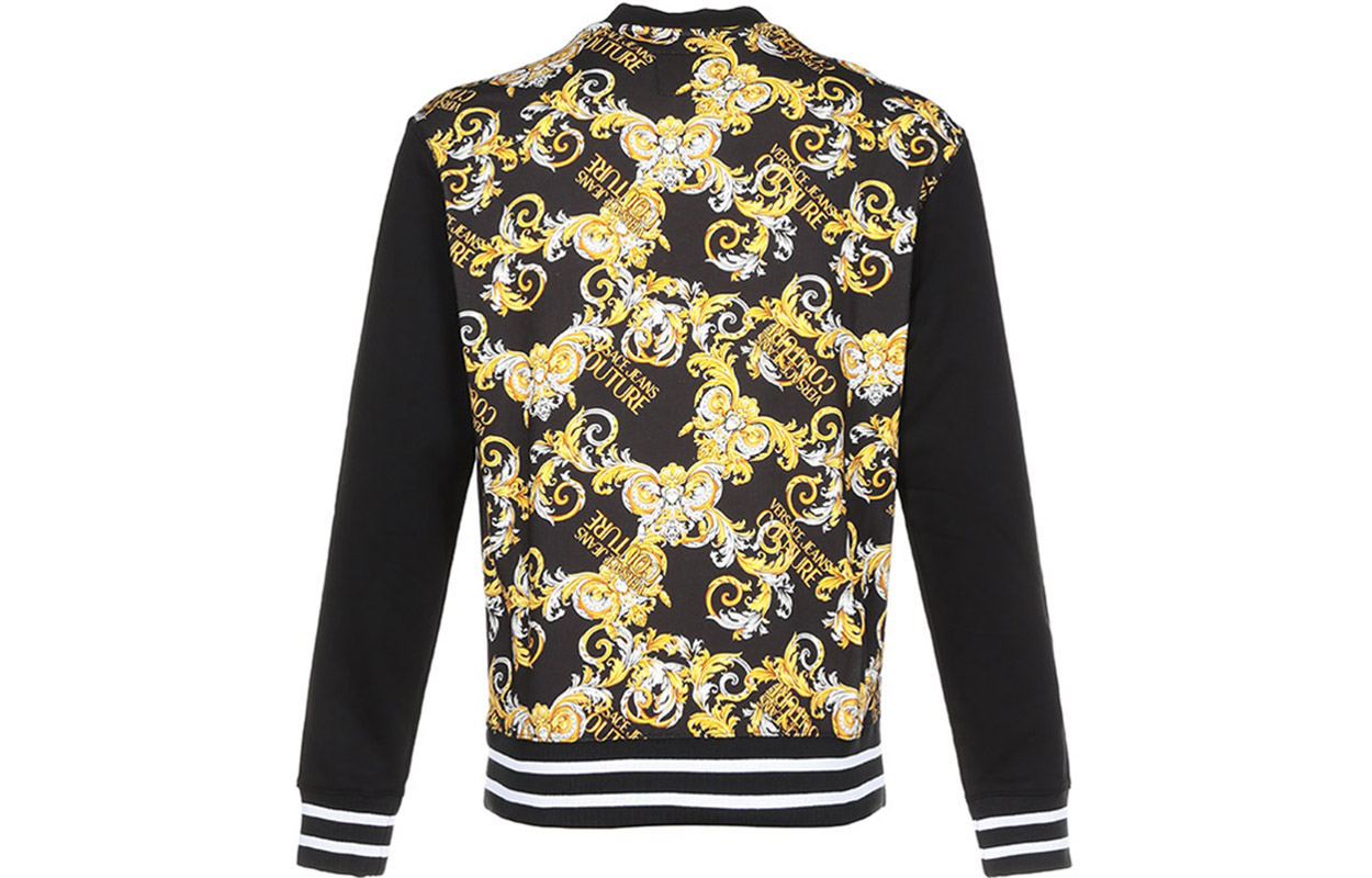 Lookbook VERSACE JEANS COUTURE 黑色長袖印花標誌衛衣 B7GZA702-13988-899
