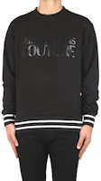 Shop VERSACE JEANS COUTURE 黑色長袖印花標誌衛衣 B7GZA702-13988-899
