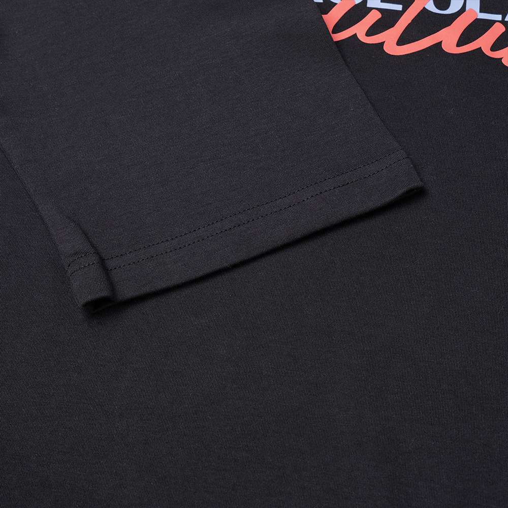 Shop VERSACE JEANS COUTURE T-Shirt Hitam Logo Cetakan Longgar SS22. 72GAHT07-CJ02O-899