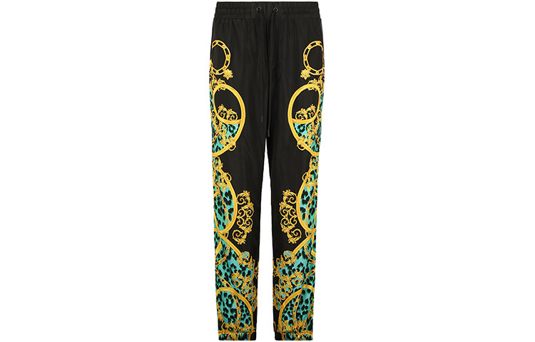 VERSACE JEANS COUTURE Black Logo Print Straight-Fit Casual Pants A2GVA1-A82043-2155 圖 2