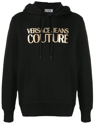 VERSACE JEANS COUTURE Hoodie Pria Hitam Logo Cetak dengan Drawstring. B7GWA7TP-30318-K42 Buy VERSACE JEANS COUTURE Hoodie Pria Hitam Logo Cetak dengan Drawstring. B7GWA7TP-30318-K42
