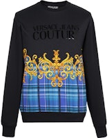 VERSACE JEANS COUTURE Black Printed Cotton Sweatshirt B7GUA7FX-30176-899 VERSACE JEANS COUTURE Black Printed Cotton Sweatshirt B7GUA7FX-30176-899