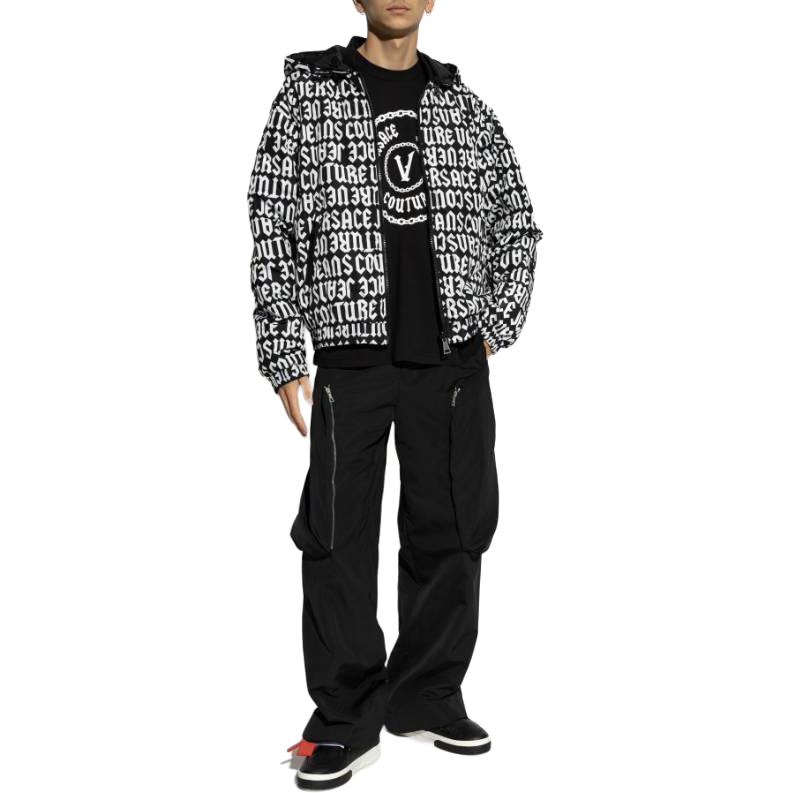 Lookbook ヴェルサーチ ジーンズ クチュール メンズ リバーシブル フード付き ブラック ダウンジャケット 77GAUD16-CQD53-L01