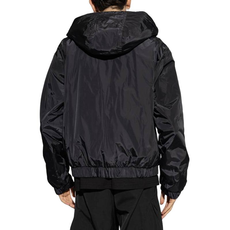 Sizing ヴェルサーチ ジーンズ クチュール メンズ リバーシブル フード付き ブラック ダウンジャケット 77GAUD16-CQD53-L01