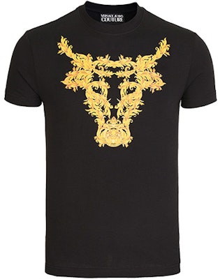 VERSACE JEANS COUTURE Bull Logo T-Shirt for Men Black SS21 Gift Guide B3GWA7TG-30319-K42 Buy VERSACE JEANS COUTURE Bull Logo T-Shirt for Men Black SS21 Gift Guide B3GWA7TG-30319-K42
