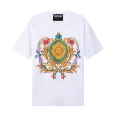 VERSACE JEANS COUTURE Cartoon Print Casual Crew Neck Short Sleeve T-Shirt Mens 72GAHF02-221 CJ00F 003