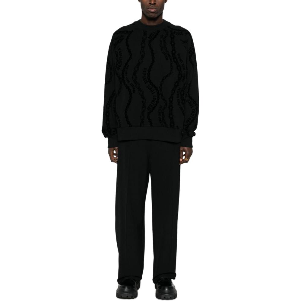 VERSACE JEANS COUTURE Chain Print Pullover Crewneck Sweater Men’s Black. 77GAI3X0-FS176-899 圖 4
