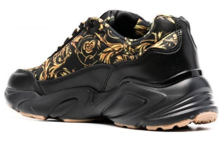 Shop Versace Jeans Couture Chunky 'Cetakan Baroque - Hitam Emas' 72YA3SW2-ZS240-G89