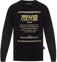Versace Jeans Couture Embroidered Long Sleeve Pullover Sweatshirt Black Men B7GUA7FN-36604-Y6A Versace Jeans Couture Embroidered Long Sleeve Pullover Sweatshirt Black Men B7GUA7FN-36604-Y6A