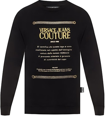 范思哲牛仔刺繡長袖黑色男士運動衫 B7GUA7FN-36604-Y6A Buy 范思哲牛仔刺繡長袖黑色男士運動衫 B7GUA7FN-36604-Y6A