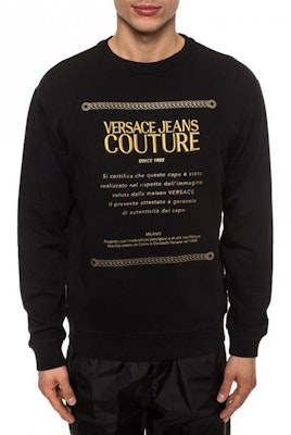 范思哲牛仔刺繡長袖黑色男士運動衫 B7GUA7FN-36604-Y6A Shop 范思哲牛仔刺繡長袖黑色男士運動衫 B7GUA7FN-36604-Y6A