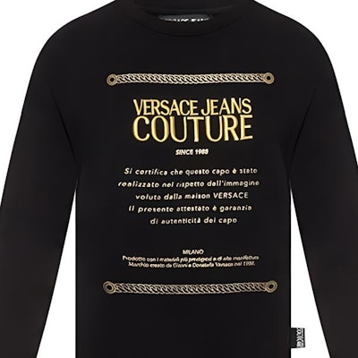 范思哲牛仔刺繡長袖黑色男士運動衫 B7GUA7FN-36604-Y6A Sizing 范思哲牛仔刺繡長袖黑色男士運動衫 B7GUA7FN-36604-Y6A