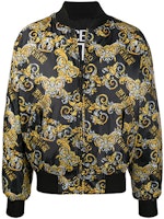 VERSACE JEANS COUTURE Floral Reversible Bomber Jacket Black Men C1GZA9C7-25131-899 VERSACE JEANS COUTURE Floral Reversible Bomber Jacket Black Men C1GZA9C7-25131-899