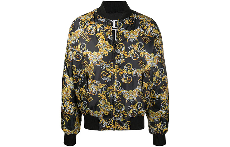 Order VERSACE JEANS COUTURE Floral Reversible Bomber Jacket Black Men C1GZA9C7-25131-899