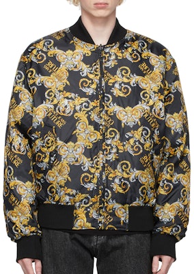 VERSACE JEANS COUTURE Floral Reversible Bomber Jacket Black Men C1GZA9C7-25131-899 Shop VERSACE JEANS COUTURE Floral Reversible Bomber Jacket Black Men C1GZA9C7-25131-899