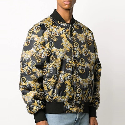 VERSACE JEANS COUTURE Floral Reversible Bomber Jacket Black Men C1GZA9C7-25131-899 Purchase VERSACE JEANS COUTURE Floral Reversible Bomber Jacket Black Men C1GZA9C7-25131-899