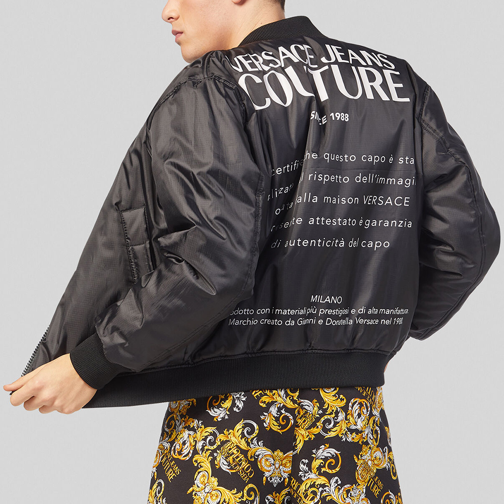 Details for VERSACE JEANS COUTURE Floral Reversible Bomber Jacket Black Men C1GZA9C7-25131-899