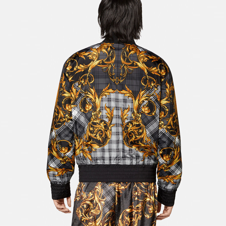 Purchase VERSACE JEANS COUTURE FW21 Baroque Print Bomber Jacket Men’s Black E71GAS421-ECQS06-EG80