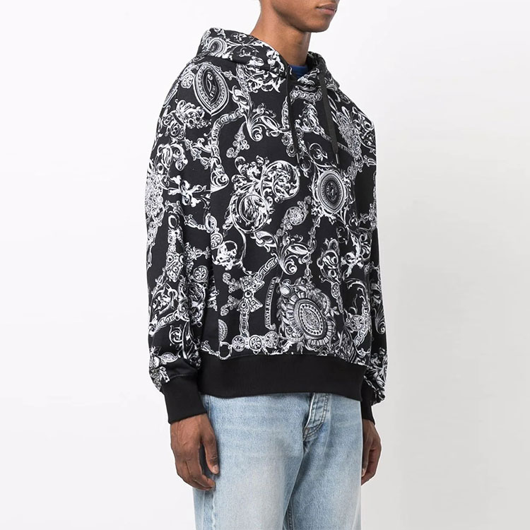 VERSACE JEANS COUTURE FW21 Baroque Print Pullover Hoodie Black (). 71GAI3C0-FS004-899 圖 3