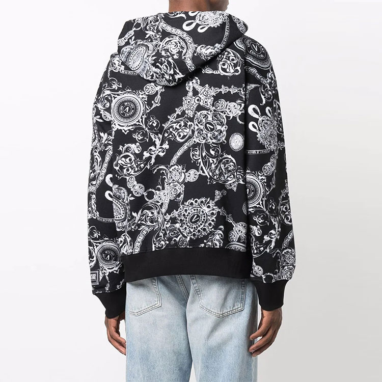 VERSACE JEANS COUTURE FW21 Baroque Print Pullover Hoodie Black (). 71GAI3C0-FS004-899 圖 4