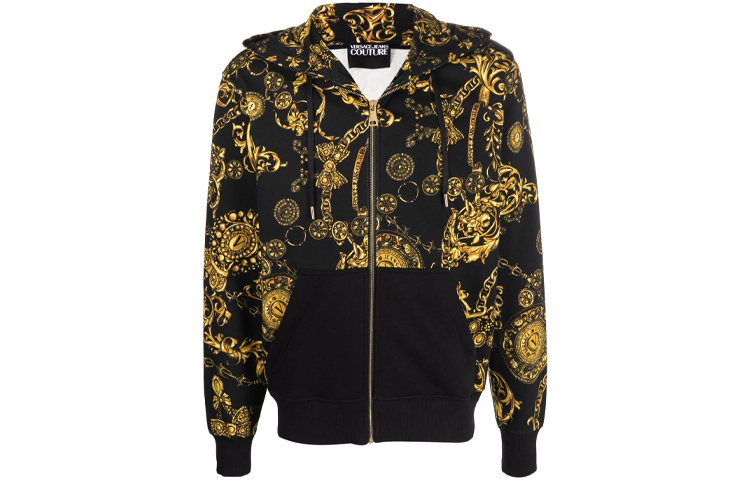 VERSACE JEANS COUTURE FW21 Baroque Print Zip Hoodie Jacket Men’s Black 71GAI3Z1-FS002-G89 圖 2
