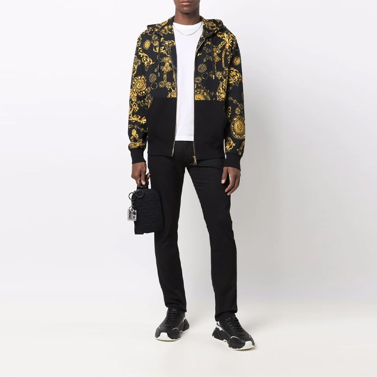 VERSACE JEANS COUTURE FW21 Baroque Print Zip Hoodie Jacket Men’s Black 71GAI3Z1-FS002-G89 圖 3