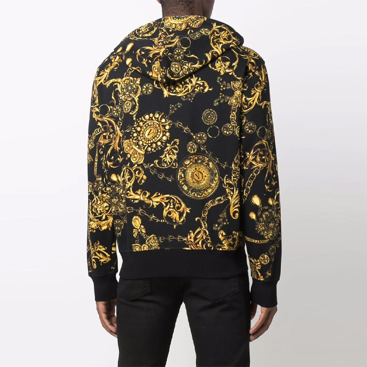VERSACE JEANS COUTURE FW21 Baroque Print Zip Hoodie Jacket Men’s Black 71GAI3Z1-FS002-G89 圖 4